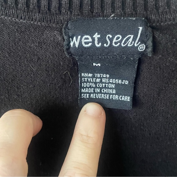 Wet Seal Thin Black Button Up Cardigan - Picture 3 of 4
